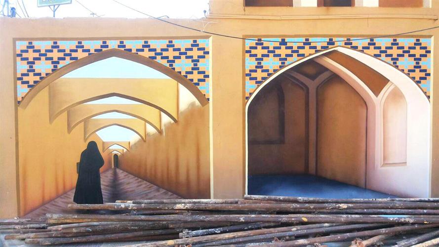هنرآوران |  نقاشی دیواری سنتی سه بعدی  ( دهیاری بخش مبارکه )