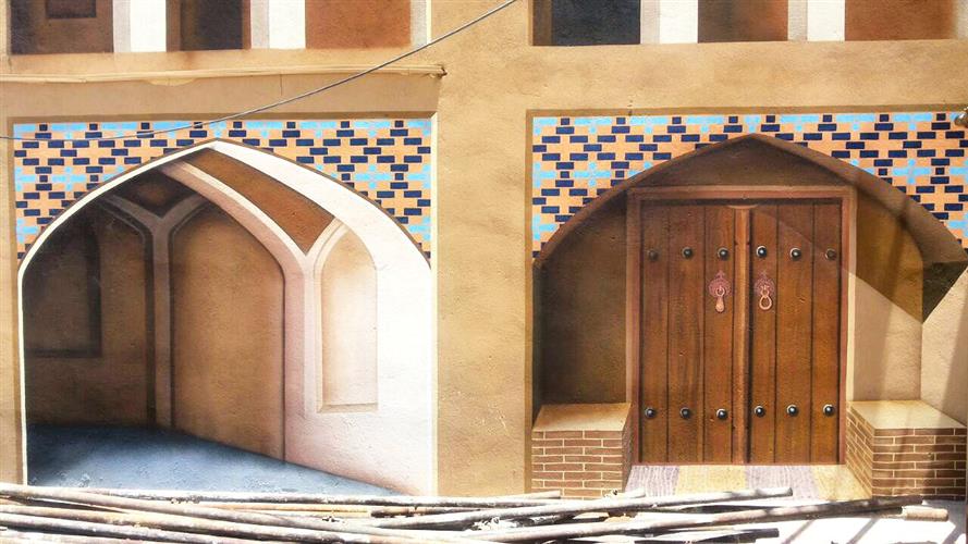 هنرآوران |  نقاشی دیواری سنتی سه بعدی  ( دهیاری بخش مبارکه )